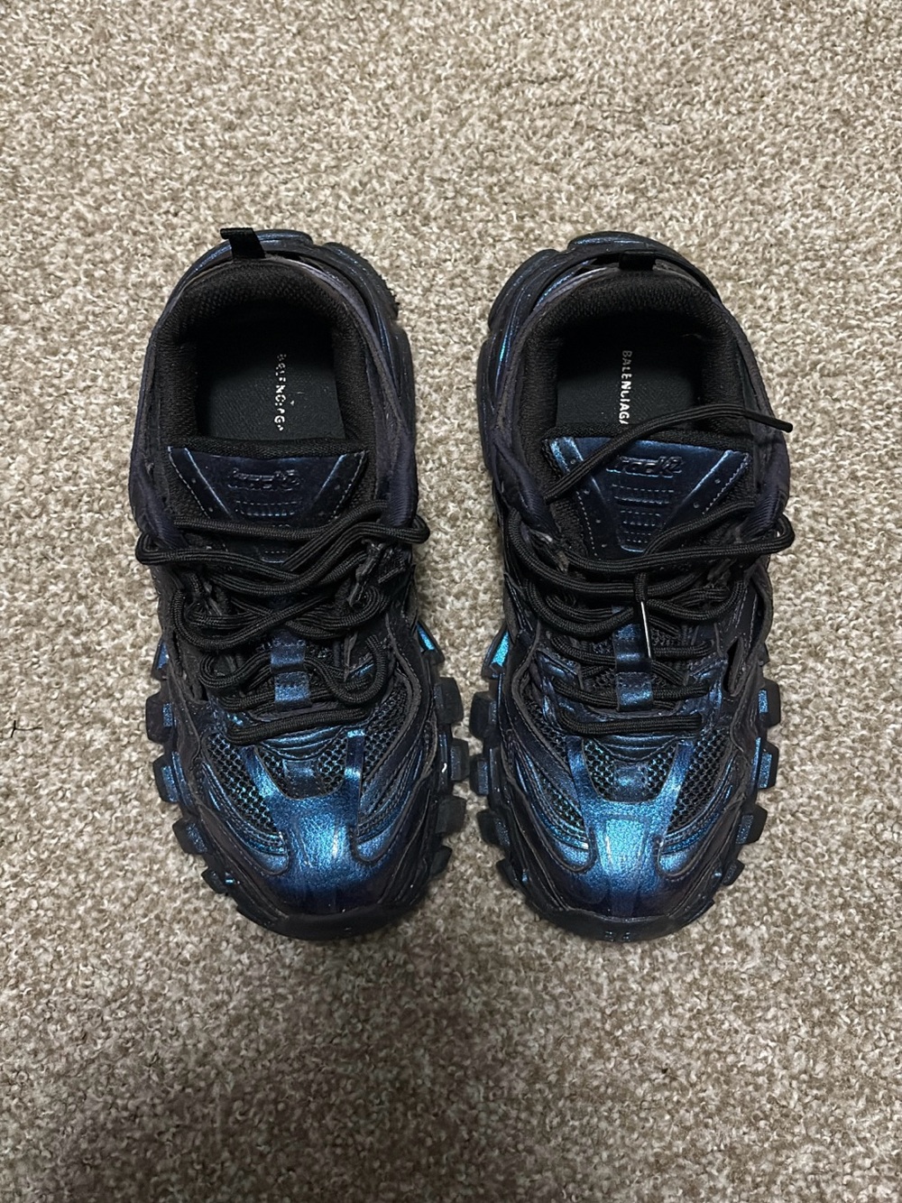 Balenciaga  Blue Metallic Track Sneakers